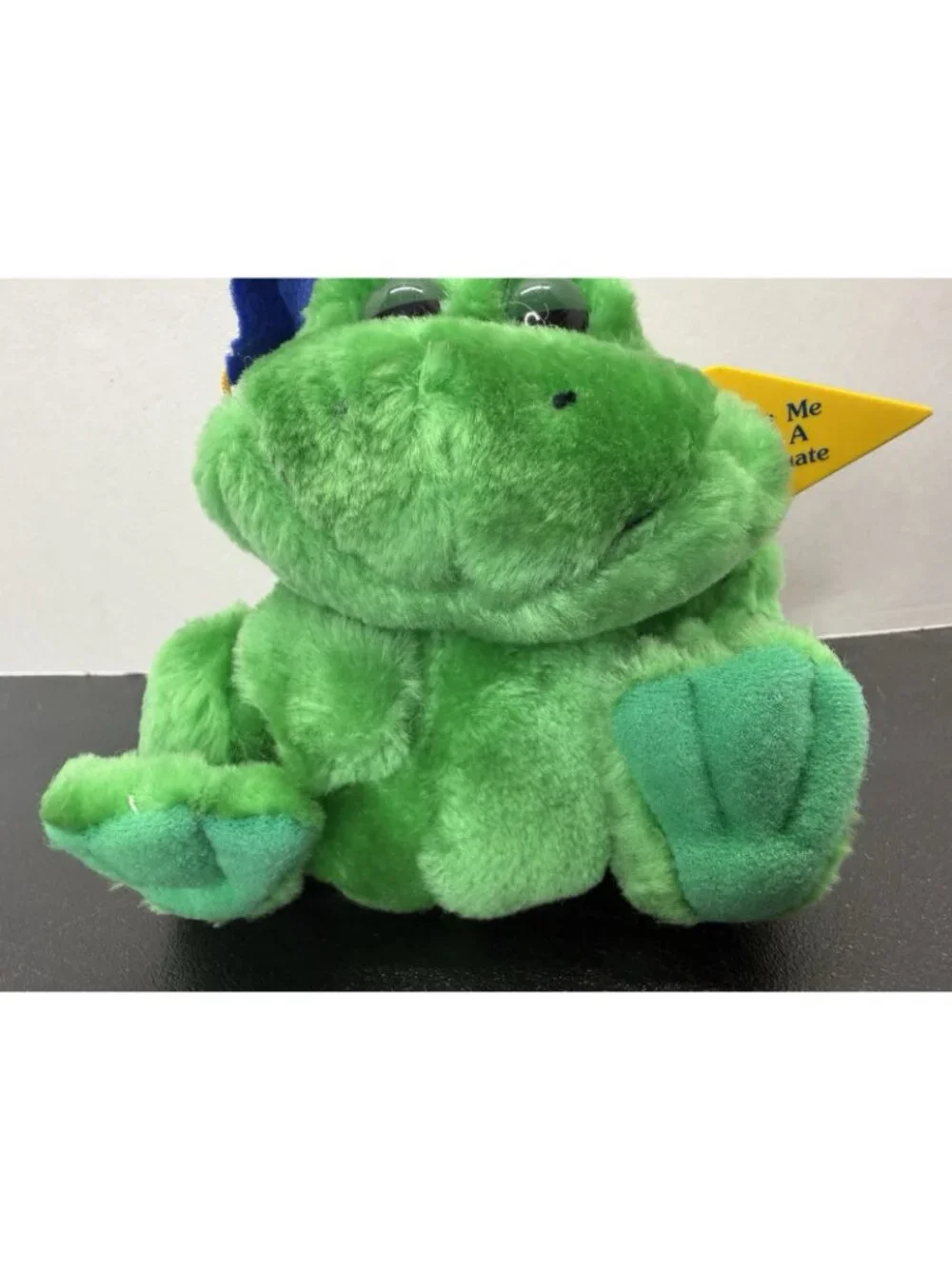 Vintage Russ Graduation Frog Toad Plush Green 5” KISS Me I’m A Graduate Sign